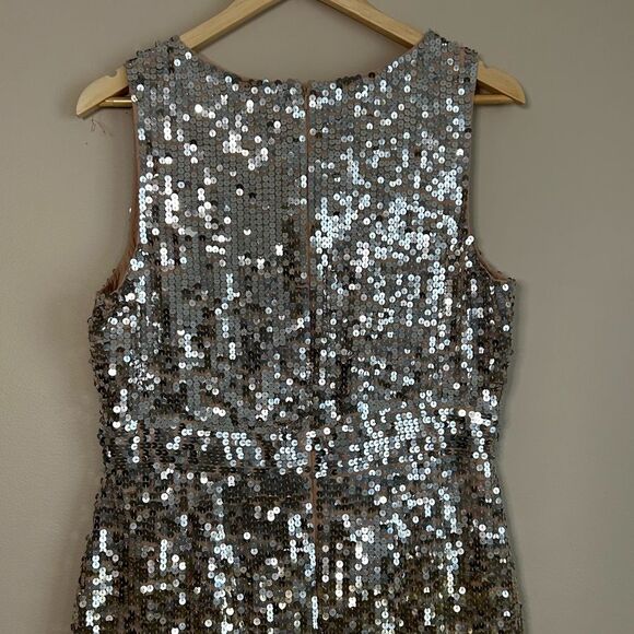 Mac Duggal Floral Skirt Sequin Midi Length Dress Style 10691 Size 10 - Picture 7 of 11